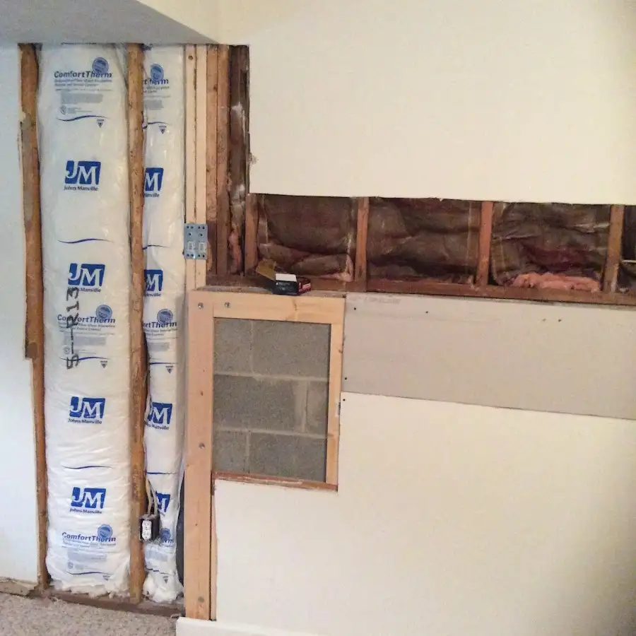 Wall insulation replacement during Contents Cleaning & Restoration in Carbondale